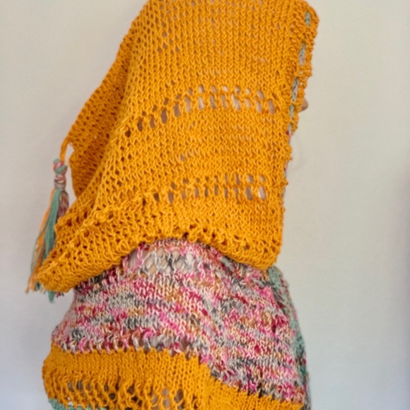 Hand Knits 2 Love Cotton Hoodie Cowl Designer Boho main image 9